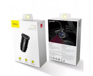 Автомобильное зарядное устройство Baseus Square Universal Smart Car QC 3.0 30W (CCALL-DS01) Black