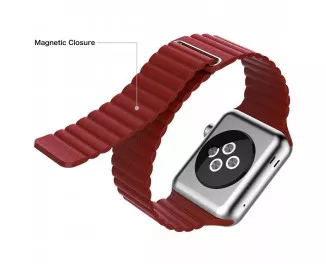 Кожаный ремешок для Apple Watch 42/44 mm Leather Loop /red