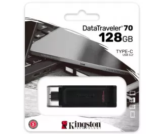 Флешка USB Type-C 128Gb Kingston DataTraveler 70 Black (DT70/128GB)