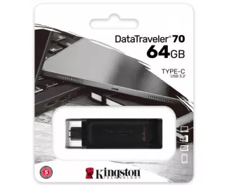 Флешка USB Type-C 64Gb Kingston DataTraveler 70 Black (DT70/64GB)