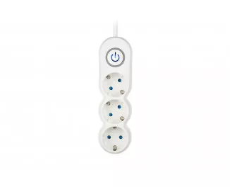 Мережевий фільтр 2Е Plus 3XSchuko з вимикачем 3.0м на 3 розетки (2E-U03VES3M)