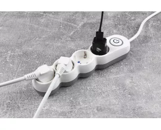 Сетевой фильтр 2Е Plus 4XSchuko с выключателем 3.0м на 4 розетки (2E-U04VESM3W)