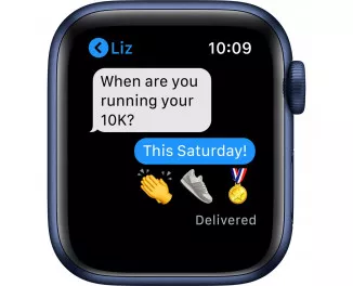 Смарт-часы Apple Watch Series 6 GPS 44mm Blue Aluminum Case with Deep Navy Sport Band (M00J3)
