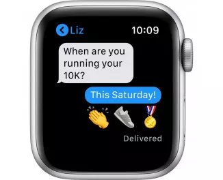 Смарт-часы Apple Watch Series 6 GPS 44mm Silver Aluminum Case with White Sport Band (M00D3)