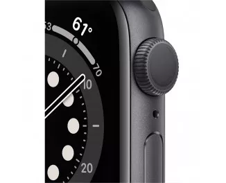 Смарт-часы Apple Watch Series 6 GPS 44mm Space Gray Aluminum Case with Black Sport Band (M00H3)