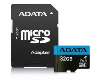 Карта памяти microSD 32Gb ADATA Premier class 10 UHS-I A1 (AUSDH32GUICL10A1-RA1) + SD адаптер