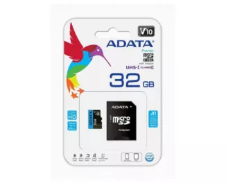 Карта памяти microSD 32Gb ADATA Premier class 10 UHS-I A1 (AUSDH32GUICL10A1-RA1) + SD адаптер