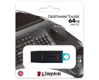 Флешка USB 3.2 64Gb Kingston DataTraveler Exodia Black/Teal (DTX/64GB)