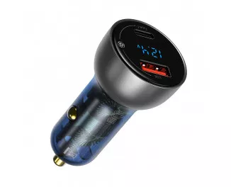 Автомобильное зарядное устройство Baseus Particular Digital Display PPS Dual Quick Charger 65W (CCKX-C0A) Silver