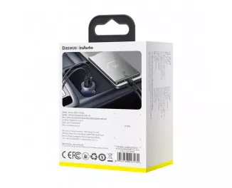 Автомобильное зарядное устройство Baseus Particular Digital Display PPS Dual Quick Charger 65W (CCKX-C0A) Silver