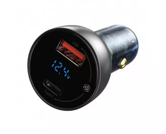 Автомобильное зарядное устройство Baseus Particular Digital Display PPS Dual Quick Charger 65W (CCKX-C0A) Silver