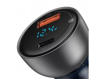 Автомобильное зарядное устройство Baseus Particular Digital Display PPS Dual Quick Charger 65W (CCKX-C0A) Silver