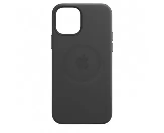 Чехол для Apple iPhone 12 / 12 Pro  Apple Leather Case with MagSafe Black (MHKG3)