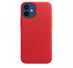 Чехол для Apple iPhone 12 mini  Apple Leather Case with MagSafe (PRODUCT)RED (MHK73)