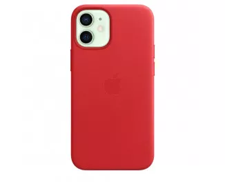 Чехол для Apple iPhone 12 mini  Apple Leather Case with MagSafe (PRODUCT)RED (MHK73)
