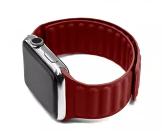Кожаный ремешок для Apple Watch 38/40 mm Leather Link Red