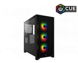 Корпус Corsair iCUE 4000X RGB Tempered Glass Black (CC-9011204-WW) без БП