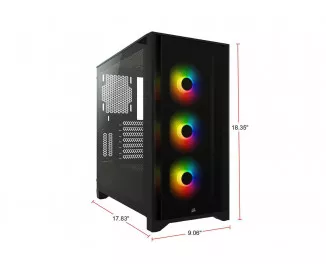 Корпус Corsair iCUE 4000X RGB Tempered Glass Black (CC-9011204-WW) без БП
