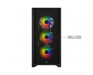 Корпус Corsair iCUE 4000X RGB Tempered Glass Black (CC-9011204-WW) без БП