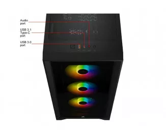 Корпус Corsair iCUE 4000X RGB Tempered Glass Black (CC-9011204-WW) без БП