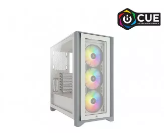 Корпус Corsair iCUE 4000X RGB Tempered Glass White (CC-9011205-WW) без БП