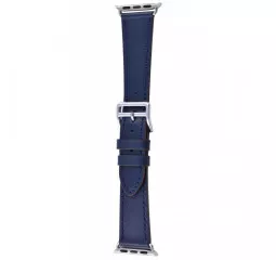 Кожаный ремешок для Apple Watch 38/40 mm Hermes Swift Leather Single Tour Navy