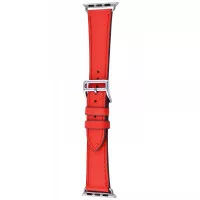 Кожаный ремешок для Apple Watch 44/45/46 mm Hermes Swift Leather Single Tour Rouge Piment