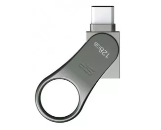 Флешка USB Type-C 128Gb Silicon Power DriveMobile C80 Silver (SP128GBUC3C80V1S)