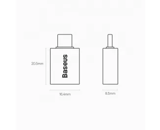 Адаптер - переходник USB Type-C > USB  Baseus Ingenuity Series Mini OTG (ZJJQ000001) Black