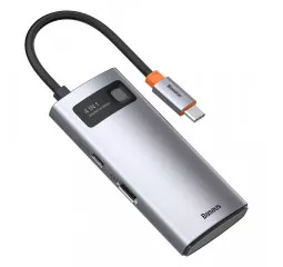 Адаптер USB Type-C > Hub  Baseus Metal Gleam Multi-functional 4-in-1 (PD, USB, HDMI) (CAHUB-CY0G) Gray