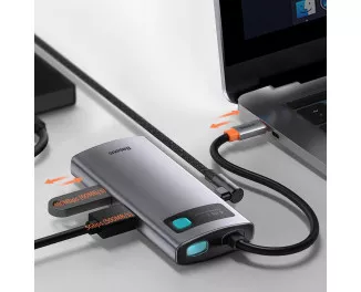 Адаптер USB Type-C > Hub  Baseus Metal Gleam Multi-functional 4-in-1 (PD, USB, HDMI) (CAHUB-CY0G) Gray