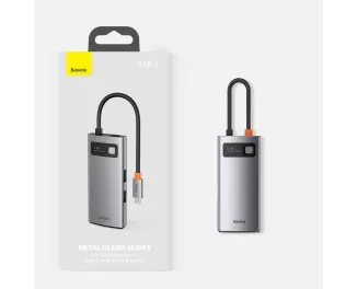 Адаптер USB Type-C > Hub  Baseus Metal Gleam Multi-functional 4-in-1 (PD, USB, HDMI) (CAHUB-CY0G) Gray