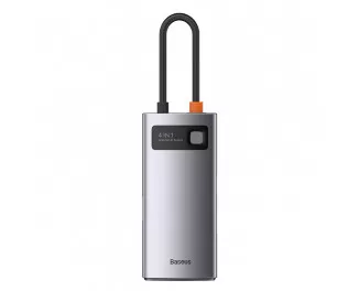 Адаптер USB Type-C > Hub  Baseus Metal Gleam Multi-functional 4-in-1 (PD, USB, HDMI) (CAHUB-CY0G) Gray