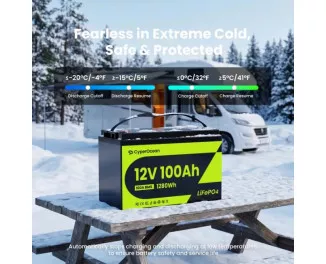 Аккумулятор для ИБП/инвертора CyperOcean LiFePO4 12V 100Ah + BMS (CO12V100AH100)