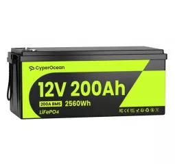 Аккумулятор для ИБП/инвертора CyperOcean LiFePO4 12V 200Ah + BMS (CO12V200AH200)