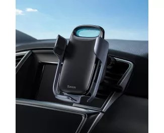 Автодержатель с беспроводной зарядкой Baseus Milky Way Electric Bracket Wireless Charger 15W (WXHW02-01) Black