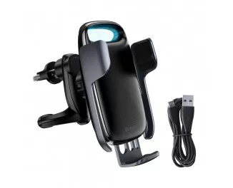 Автодержатель с беспроводной зарядкой Baseus Milky Way Electric Bracket Wireless Charger 15W (WXHW02-01) Black