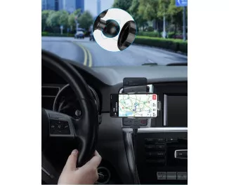 Автодержатель с беспроводной зарядкой Baseus Milky Way Electric Bracket Wireless Charger 15W (WXHW02-01) Black