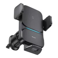 Автодержатель с беспроводной зарядкой Baseus Wisdom Auto Alignment 15W (CGZX000001) Black