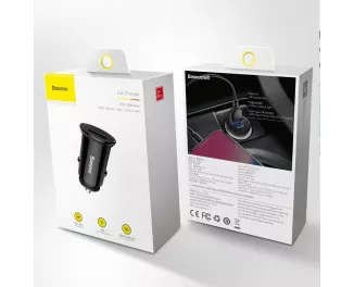Автомобильное зарядное устройство Baseus Circular PPS Universal Smart Car PD 3.0 QC 4.0+ 30W (CCALL-YS01) Black