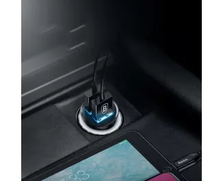 Автомобильное зарядное устройство Baseus Dual QC Car Charger QC3.0 30W (CCALL-YD01) Black