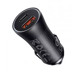 Автомобильное зарядное устройство Baseus Golden Contactor Max Dual Fast Charger Car Charger U+C 60W (CGJM000113) Dark Gray