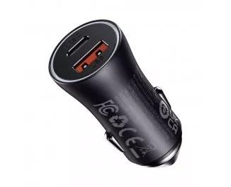 Автомобильное зарядное устройство Baseus Golden Contactor Max Dual Fast Charger Car Charger U+C 60W (CGJM000113) Dark Gray