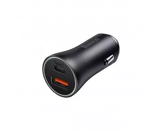 Автомобильное зарядное устройство Baseus Golden Contactor Max Dual Fast Charger Car Charger U+C 60W (CGJM000113) Dark Gray