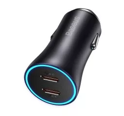 Автомобильное зарядное устройство Baseus Golden Contactor Pro Dual Fast Charger C+С 40W (CGJP000013) Dark Gray