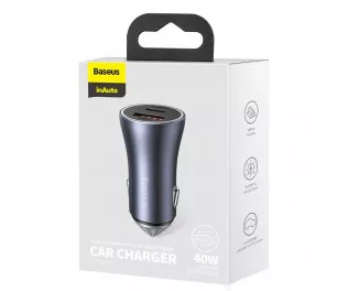 Автомобильное зарядное устройство Baseus Golden Contactor Pro Dual Quick Charger U+С 40W (PD 3.0 QC 4.0) (CCJD-0G) Gray