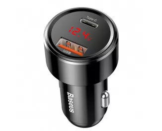 Автомобільний зарядний пристрій Baseus Magic Series PPS digital display 45W (Type-c PD+QC) (CCMLC20C-01) Black