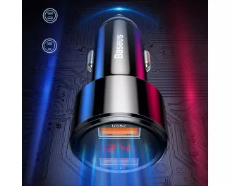 Автомобільний зарядний пристрій Baseus Magic Series PPS digital display 45W (Type-c PD+QC) (CCMLC20C-01) Black