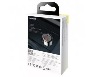 Автомобільний зарядний пристрій Baseus Magic Series PPS digital display 45W (Type-c PD+QC) (CCMLC20C-01) Black