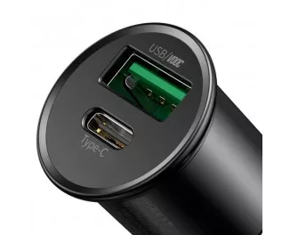 Автомобильное зарядное устройство Baseus Metal PPS Quick Charger 30W (Support VOOC) (CCYS-C01) Black